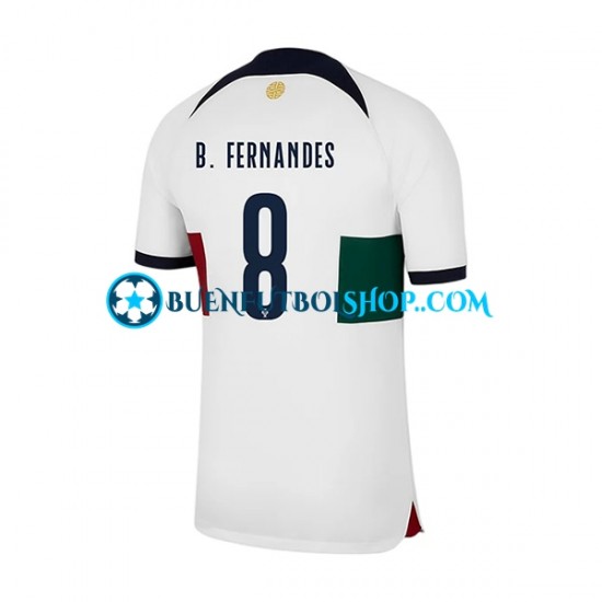 Camiseta de Fútbol Portugal B.Fernandes 8 World Cup 2022 Segunda Equipación Manga Corta Hombre