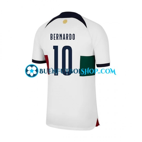 Camiseta de Fútbol Portugal Bernardo 10 World Cup 2022 Segunda Equipación Manga Corta Hombre