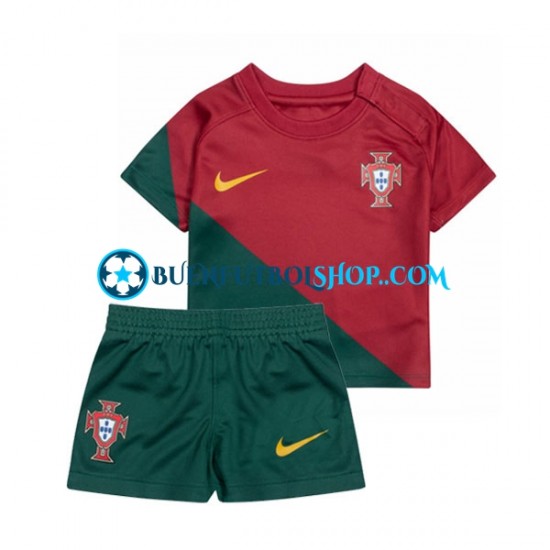 Camiseta de Fútbol Portugal World Cup 2022 Primera Equipación Manga Corta Niño