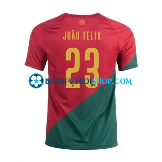 Camiseta de Fútbol Portugal Joao Felix 23 World Cup 2022 Primera Equipación Manga Corta Hombre