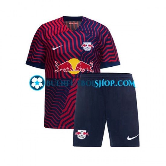 Camiseta de Fútbol RB Leipzig 2023-2024 Segunda Equipación Manga Corta Niño