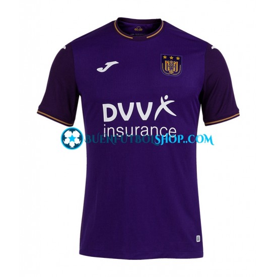 Camiseta de Fútbol RSC Anderlecht 2021-2022 Primera Equipación Manga Corta Hombre