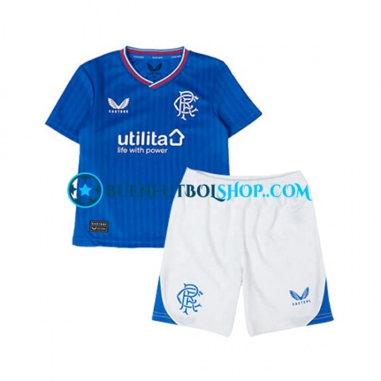 Camiseta de Fútbol Rangers 2023-2024 Primera Equipación Manga Corta Niño