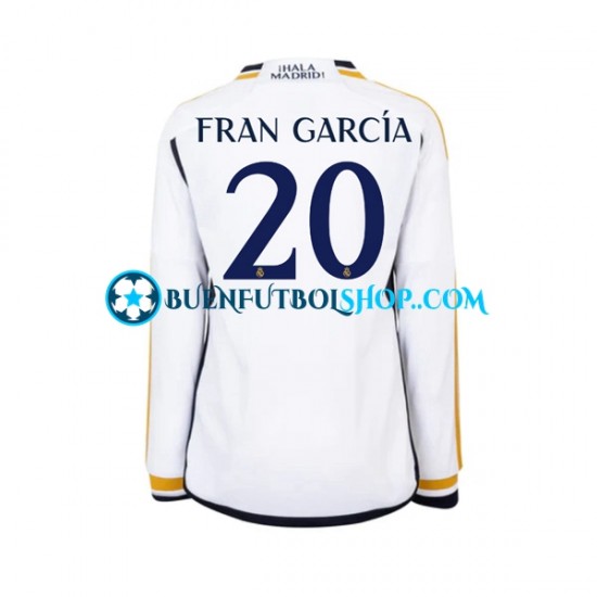 Camiseta de Fútbol Real Madrid Fran Garcia 20 2023-2024 Primera Equipación Manga Larga Hombre