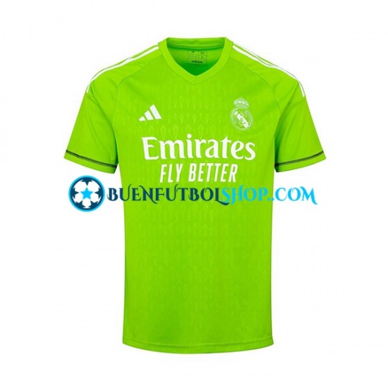 Camiseta de Fútbol Real Madrid Portero Thibaut Courtois 1 2023-2024 Primera Equipación Manga Corta Hombre