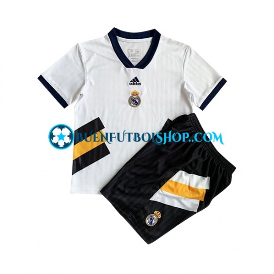 Camiseta de Fútbol Real Madrid Icon Retro 2022-2023 Primera Equipación Manga Corta Niño