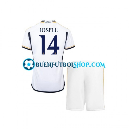 Camiseta de Fútbol Real Madrid JOSELU 14 2023-2024 Primera Equipación Manga Corta Niño