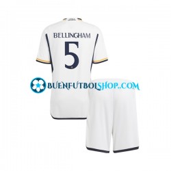 Camiseta de Fútbol Real Madrid Jude Bellingham 5 2023-2024 Primera Equipación Manga Corta Niño