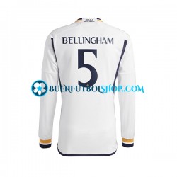 Camiseta de Fútbol Real Madrid Jude Bellingham 5 2023-2024 Primera Equipación Manga Larga Hombre