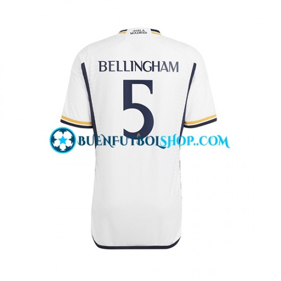 Camiseta de Fútbol Real Madrid Jude Bellingham 5 2023-2024 Primera Equipación Manga Corta Hombre