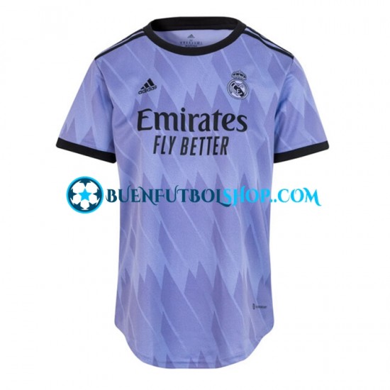 Camiseta de Fútbol Real Madrid 2022-2023 Segunda Equipación Manga Corta para Mujer