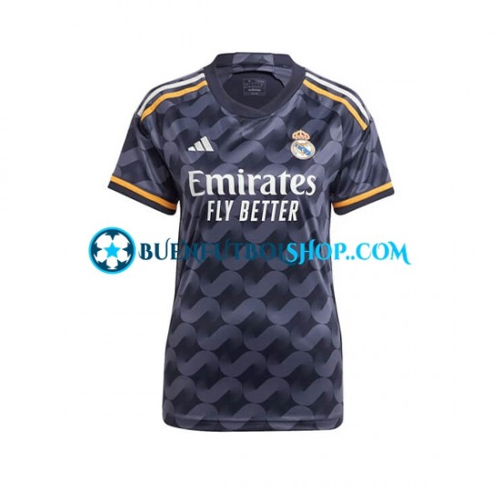 Camiseta de Fútbol Real Madrid 2023-2024 Segunda Equipación Manga Corta para Mujer