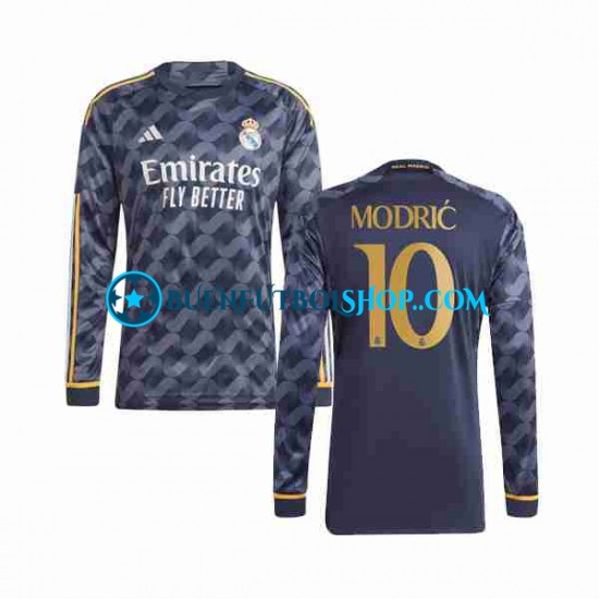 Camiseta de Fútbol Real Madrid Luka Modric 10 2023-2024 Segunda Equipación Manga Larga Hombre