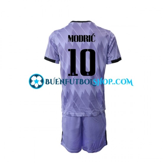 Camiseta de Fútbol Real Madrid Luka Modric 10 2022-2023 Segunda Equipación Manga Corta Niño