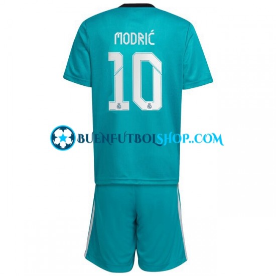 Camiseta de Fútbol Real Madrid Luka Modric 10 2021-2022 Tercera Equipación Manga Corta Niño