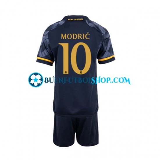 Camiseta de Fútbol Real Madrid Modric 10 2023-2024 Segunda Equipación Manga Corta Niño