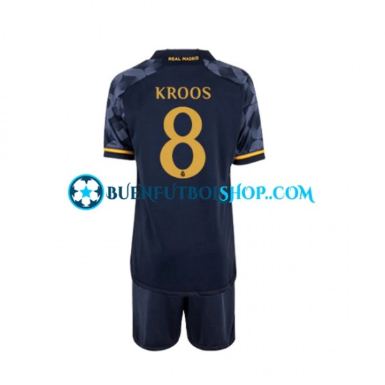 Camiseta de Fútbol Real Madrid Toni Kroos 8 2023-2024 Segunda Equipación Manga Corta Niño