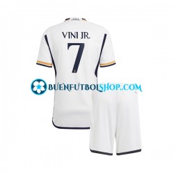 Camiseta de Fútbol Real Madrid Vinicius Junior 7 2023-2024 Primera Equipación Manga Corta Niño