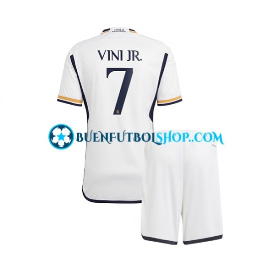 Camiseta de Fútbol Real Madrid Vinicius Junior 7 2023-2024 Primera Equipación Manga Corta Niño