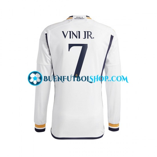 Camiseta de Fútbol Real Madrid Vinicius Junior 7 2023-2024 Primera Equipación Manga Larga Hombre