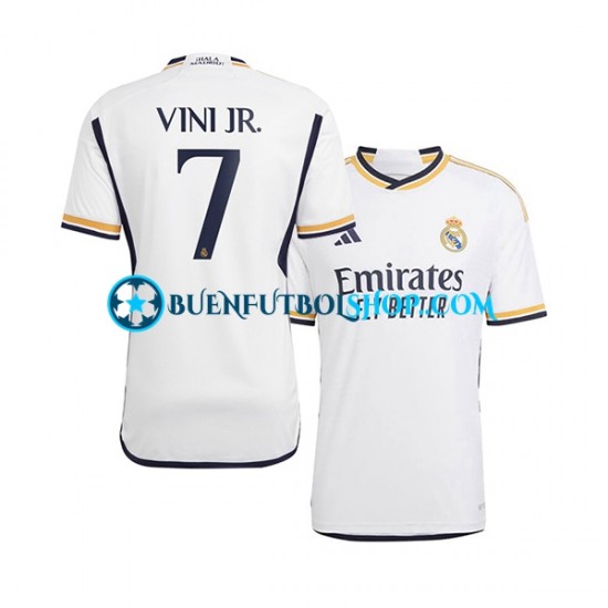 Camiseta de Fútbol Real Madrid Vinicius Junior 7 2023-2024 Primera Equipación Manga Corta Hombre