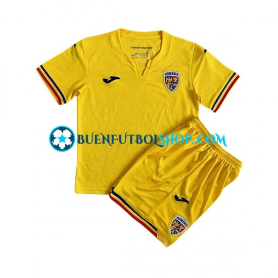 Camiseta de Fútbol Rumania 2023 Primera Equipación Manga Corta Niño