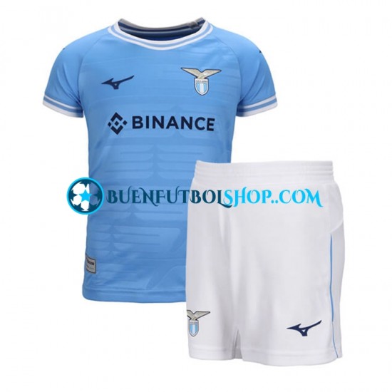 Camiseta de Fútbol SS Lazio 2022-2023 Primera Equipación Manga Corta Niño