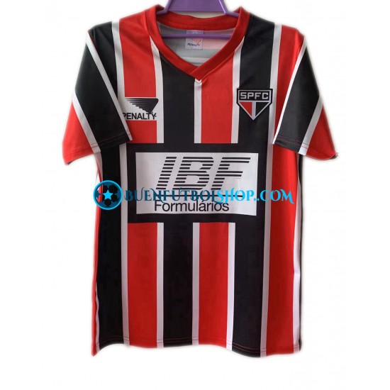 Camiseta de Fútbol Sao Paulo Retro 1991 Segunda Equipación Manga Corta Hombre