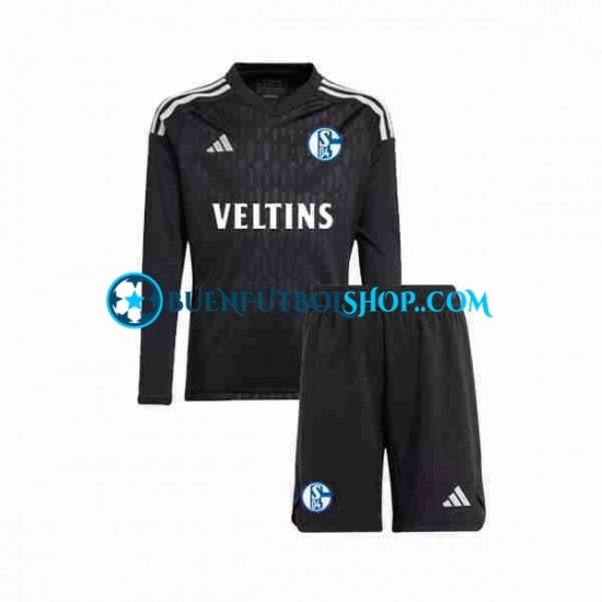 Camiseta de Fútbol Schalke 04 Portero 2023-2024 Segunda Equipación Manga Larga Niño