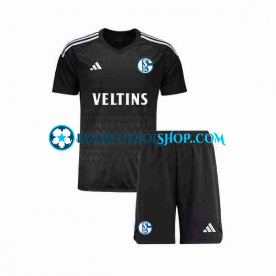 Camiseta de Fútbol Schalke 04 Portero 2023-2024 Segunda Equipación Manga Corta Niño