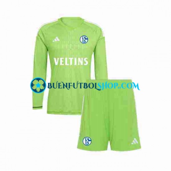 Camiseta de Fútbol Schalke 04 Portero 2023-2024 Primera Equipación Manga Larga Niño