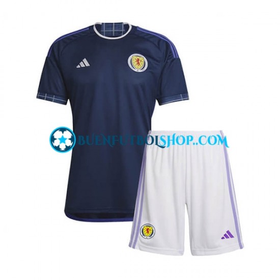 Camiseta de Fútbol Escocia 2022-2023 Primera Equipación Manga Corta Niño