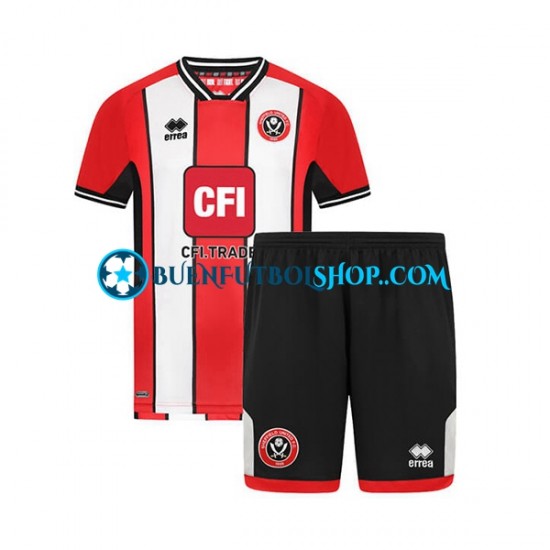 Camiseta de Fútbol Sheffield United 2023-2024 Primera Equipación Manga Corta Niño