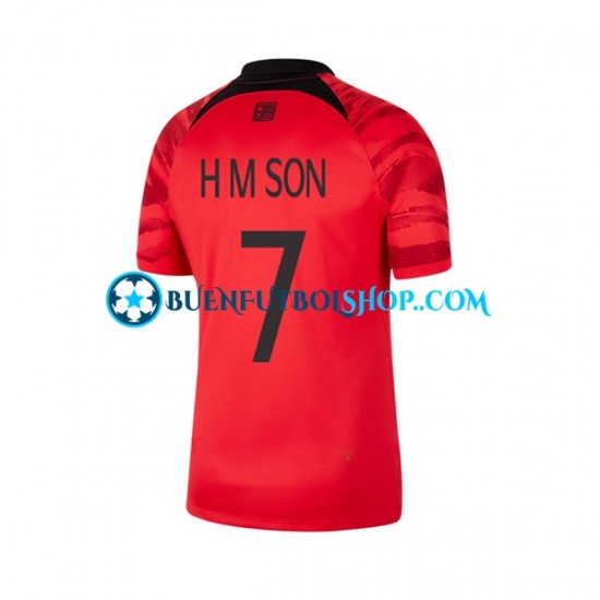 Camiseta de Fútbol Corea Del Sur Son Heung-min 7 World Cup 2022 Primera Equipación Manga Corta Hombre