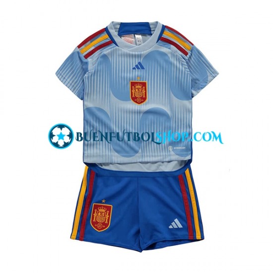 Camiseta de Fútbol España World Cup 2022 Segunda Equipación Manga Corta Niño