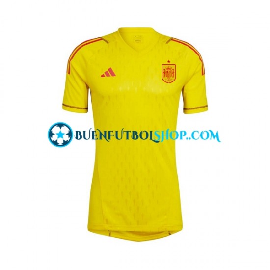 Camiseta de Fútbol España Portero 2022-2023 Segunda Equipación Manga Corta Hombre