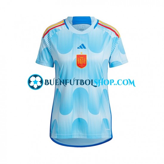 Camiseta de Fútbol España World Cup 2022 Segunda Equipación Manga Corta para Mujer