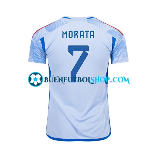 Camiseta de Fútbol España MORATA 7 World Cup 2022 Segunda Equipación Manga Corta Hombre