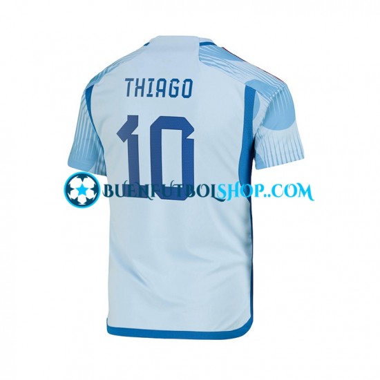 Camiseta de Fútbol España Thiago 10 World Cup 2022 Segunda Equipación Manga Corta Hombre