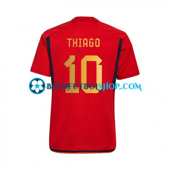 Camiseta de Fútbol España Thiago 10 World Cup 2022 Primera Equipación Manga Corta Hombre