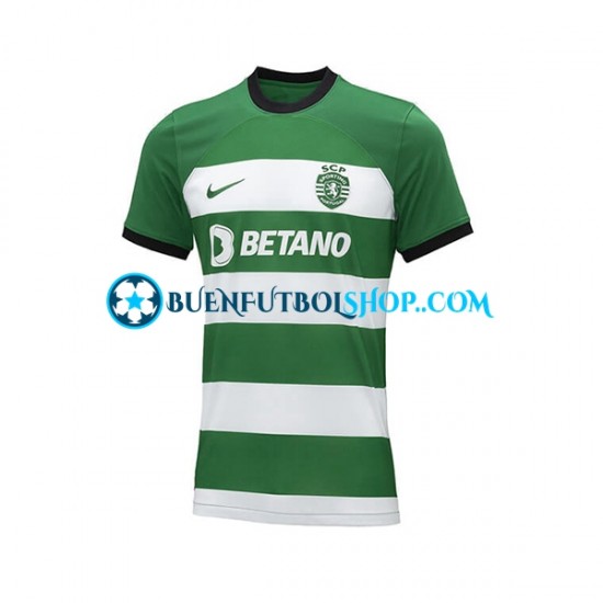 Camiseta de Fútbol Sporting CP 2023-2024 Primera Equipación Manga Corta Hombre