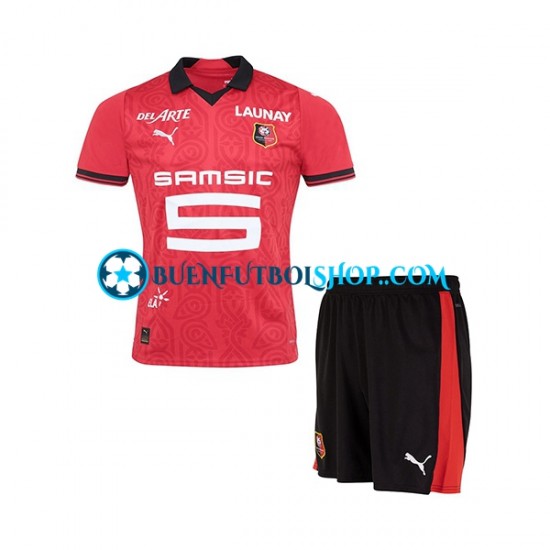 Camiseta de Fútbol Stade Rennais 2023-2024 Primera Equipación Manga Corta Niño