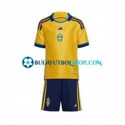 Camiseta de Fútbol Suecia 2022 Primera Equipación Manga Corta Niño Camiseta de Fútbol Suecia 2022 Primera Equipación Manga Corta Niño