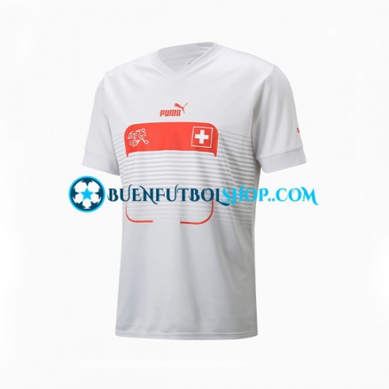 Camiseta de Fútbol Suiza World Cup 2022 Segunda Equipación Manga Corta Hombre