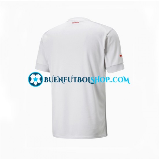 Camiseta de Fútbol Suiza World Cup 2022 Segunda Equipación Manga Corta Hombre