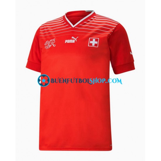 Camiseta de Fútbol Suiza World Cup 2022 Primera Equipación Manga Corta Hombre