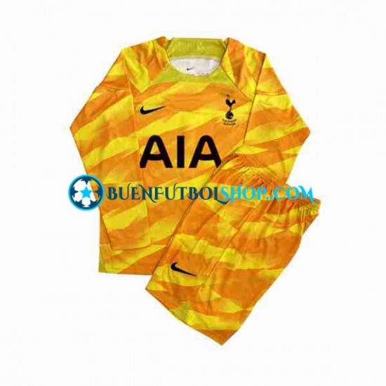 Camiseta de Fútbol Tottenham Hotspur Portero 2023-2024 Segunda Equipación Naranja Manga Larga Niño