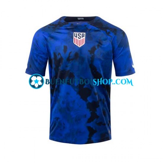 Camiseta de Fútbol Estados Unidos World Cup 2022 Segunda Equipación Manga Corta Hombre