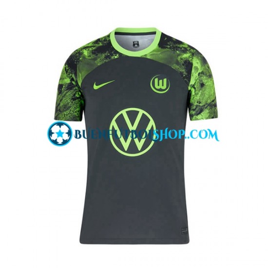 Camiseta de Fútbol VfL Wolfsburg 2023-2024 Segunda Equipación Manga Corta Hombre