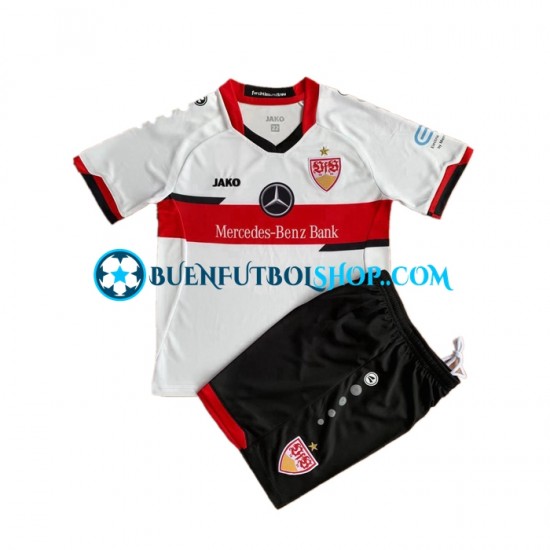 Camiseta de Fútbol VfB Stuttgart 2021-2022 Primera Equipación Manga Corta Niño